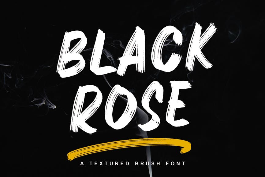 Black Rose - Textured Brush Font