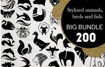 Stylization of animals fish birds