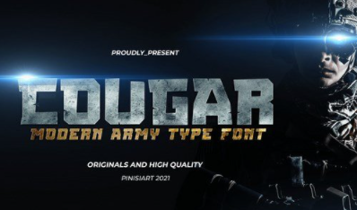 COUGAR - modern military Font
