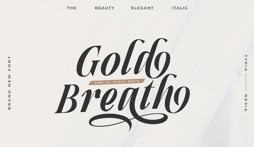 Gold Breath - Vintage Elegant Italic Calligraphy