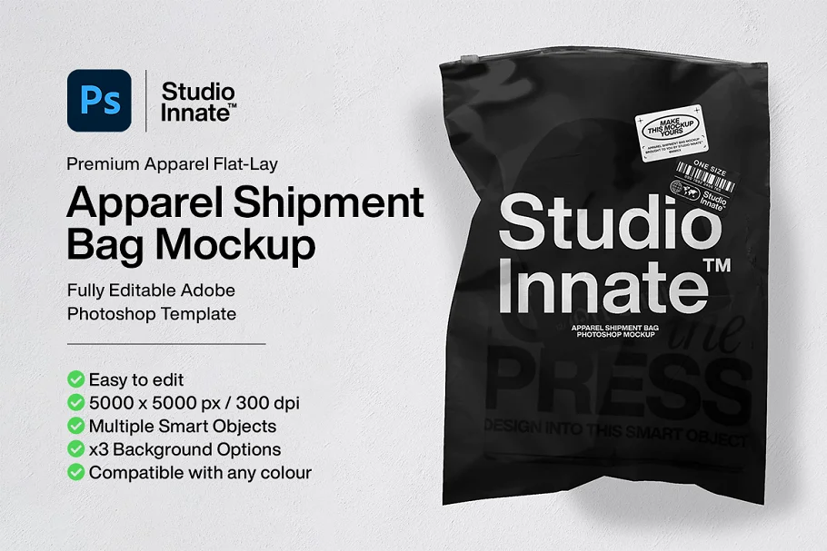 CreativeMarket - Apparel Shipment Bag Mockup 6134290