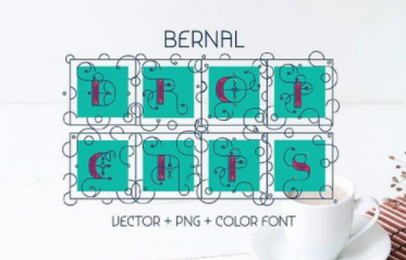 Bernal Drop Caps Color typeface font