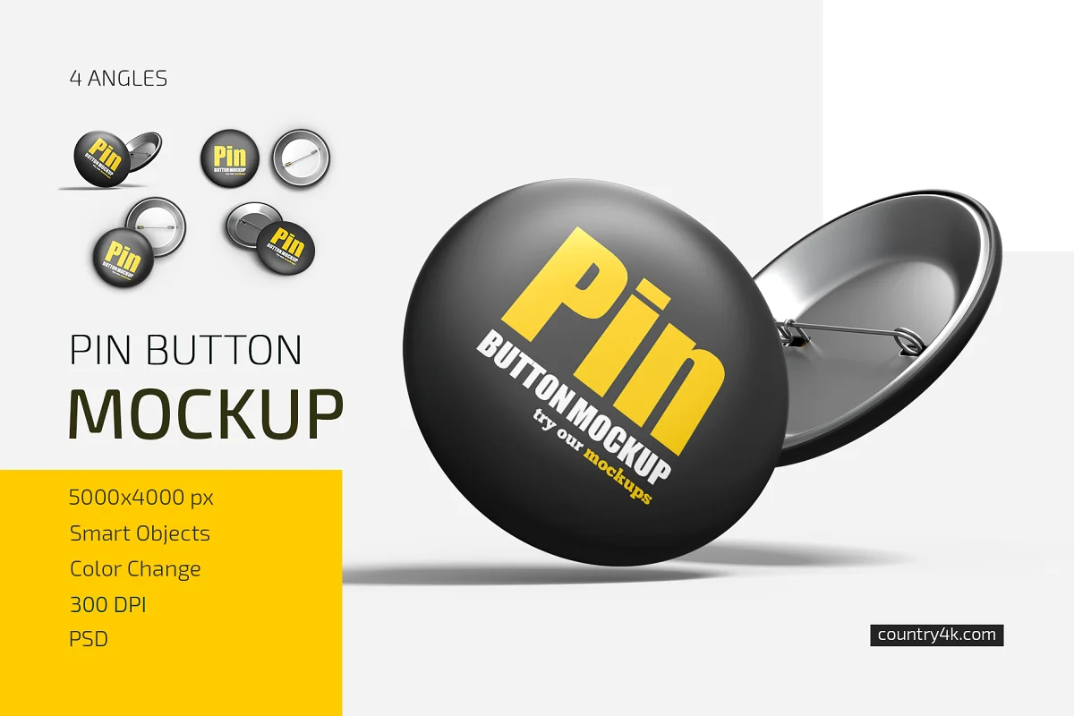 CreativeMarket - Pin Button Mockup Set 5724842