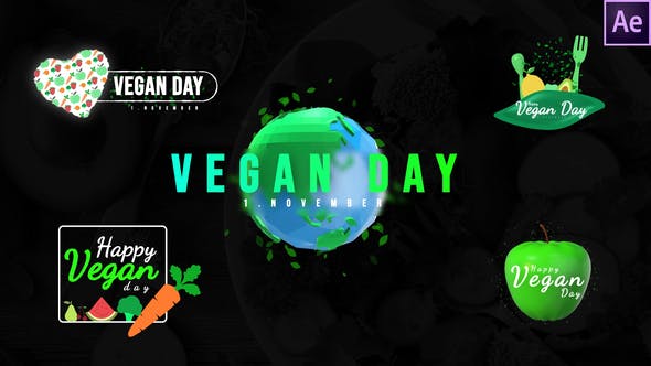 Videohive World Vegan Day Titles 33931394
