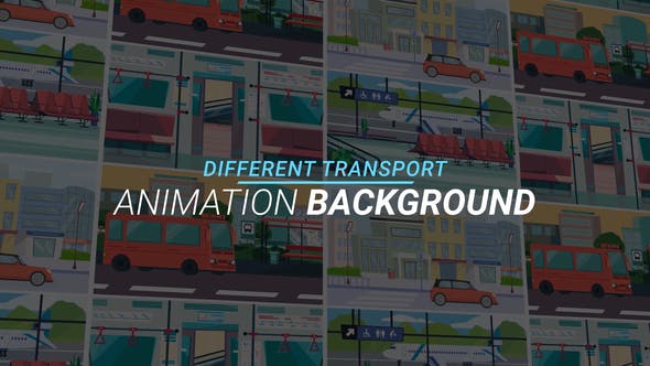 Videohive Different transport - Animation background 34221779