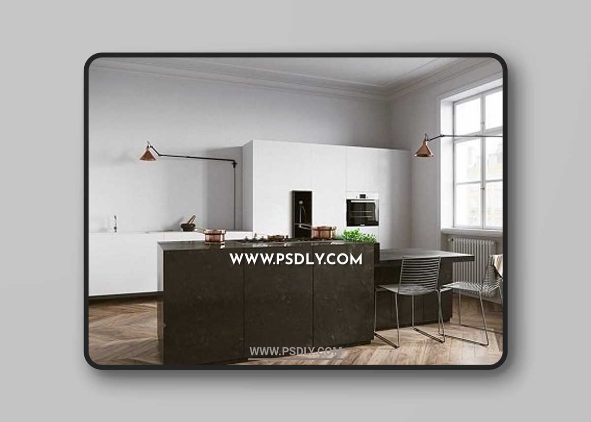 At kitchen Interior Scene by Tomek Michalski 3D Models