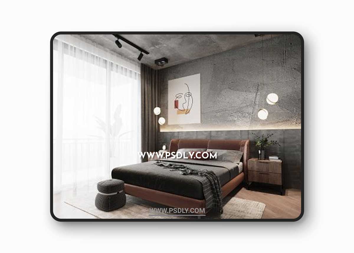 Bedroom and Bathroom Interior 3D Models