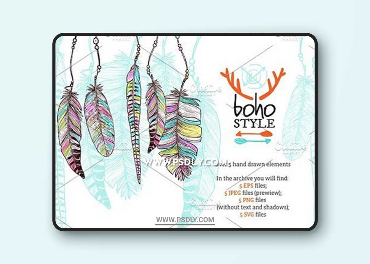 CM - Boho Feathers Set 1373142