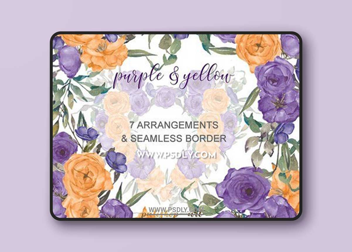 CM - Purple & Yellow Roses Bouquets 1805958