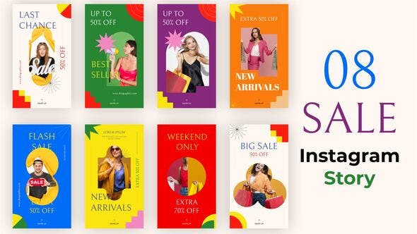 Videohive Colorful Sale Instagram Stories 34257347