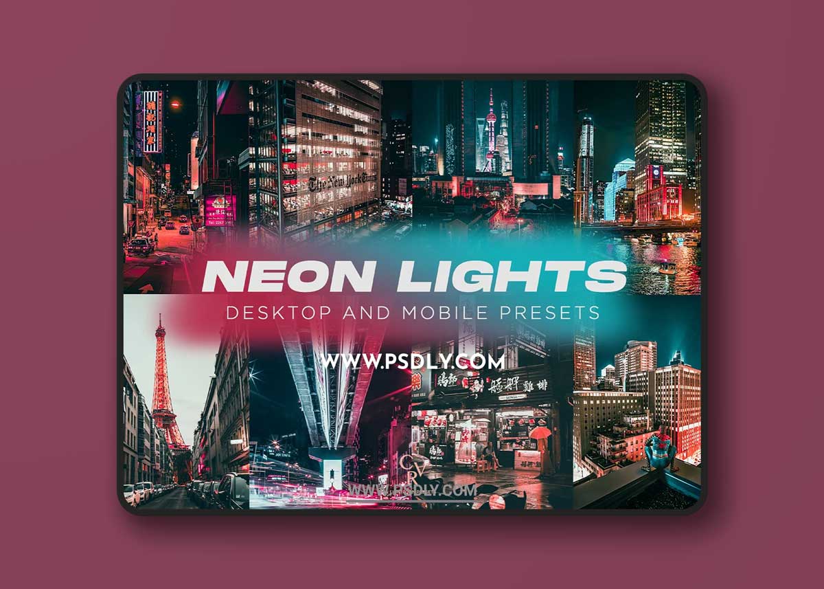 CreativeMarket - 6 Neon Lights Lightroom Presets 6279448