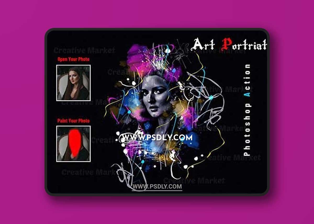 CreativeMarket - Art Portrait Photoshop Action 6569458