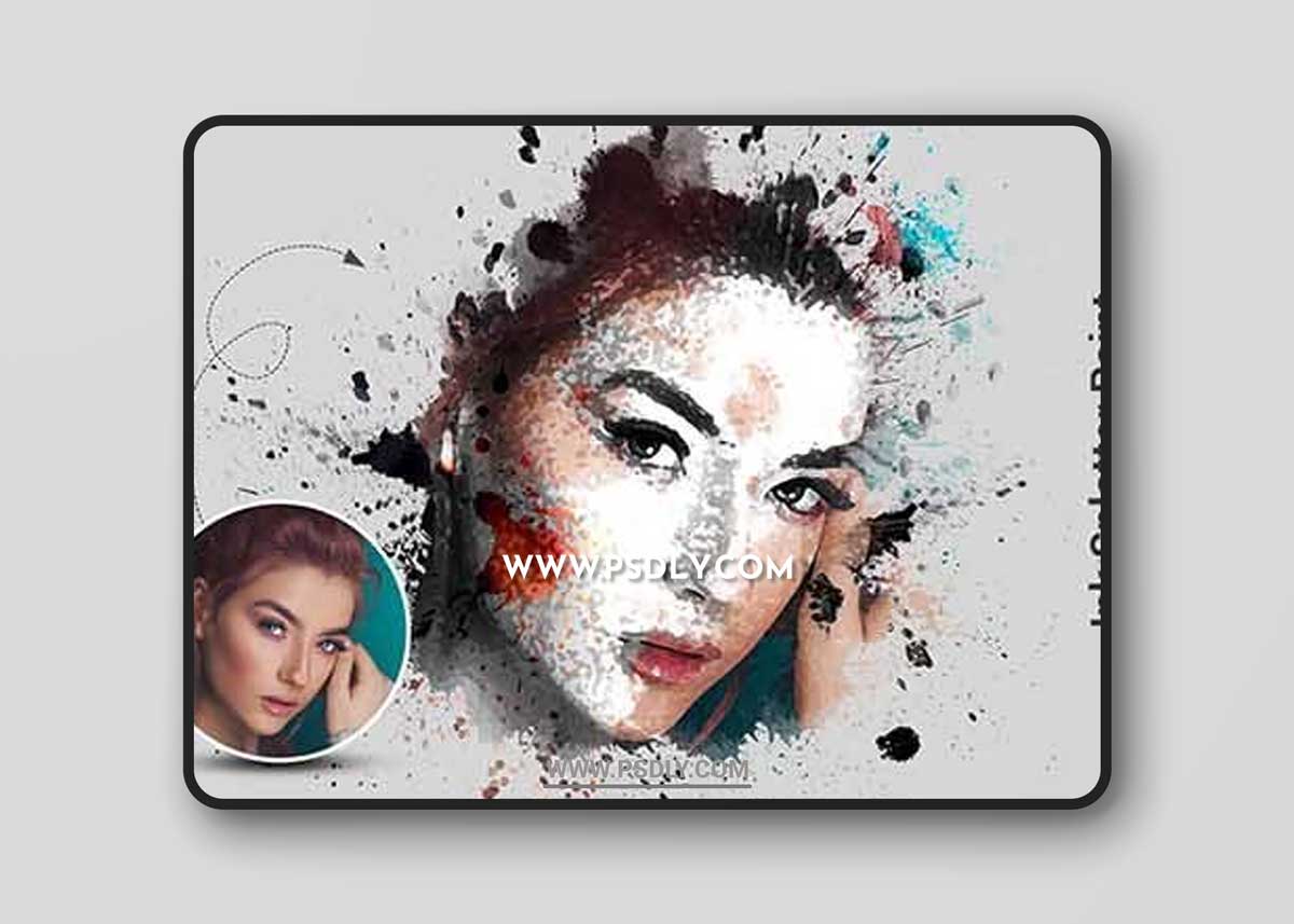 CreativeMarket - Ink Splatter Portrait Paint Effect 6377088