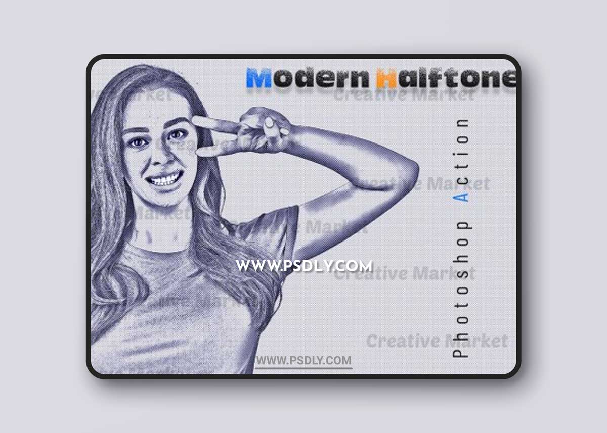 CreativeMarket - Modern Halftone Photoshop Action 6539945
