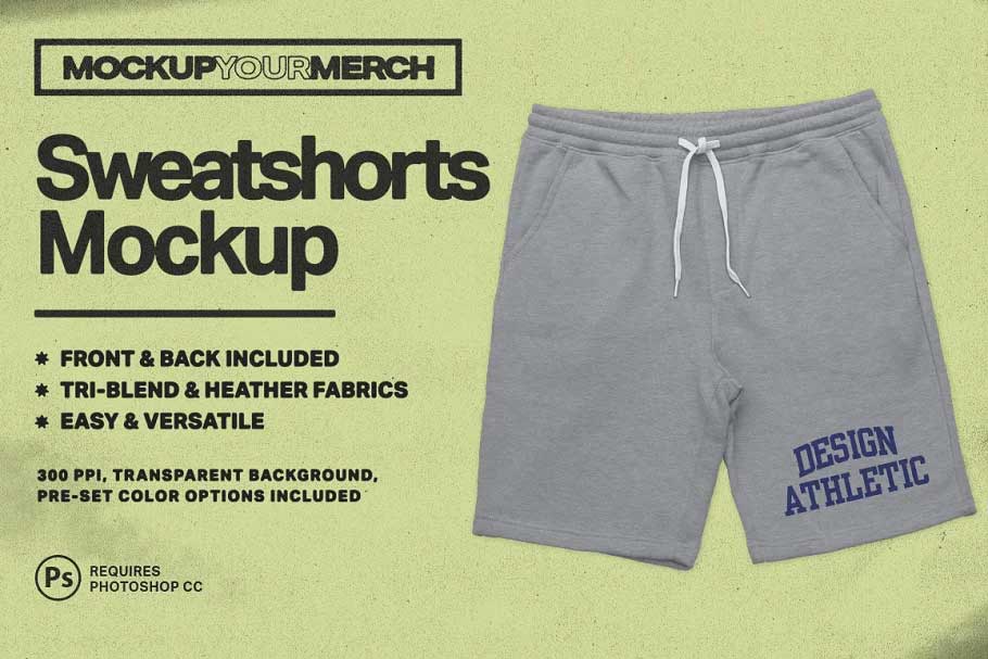 CreativeMarket - Sweatshorts Merch Mockup 6365170