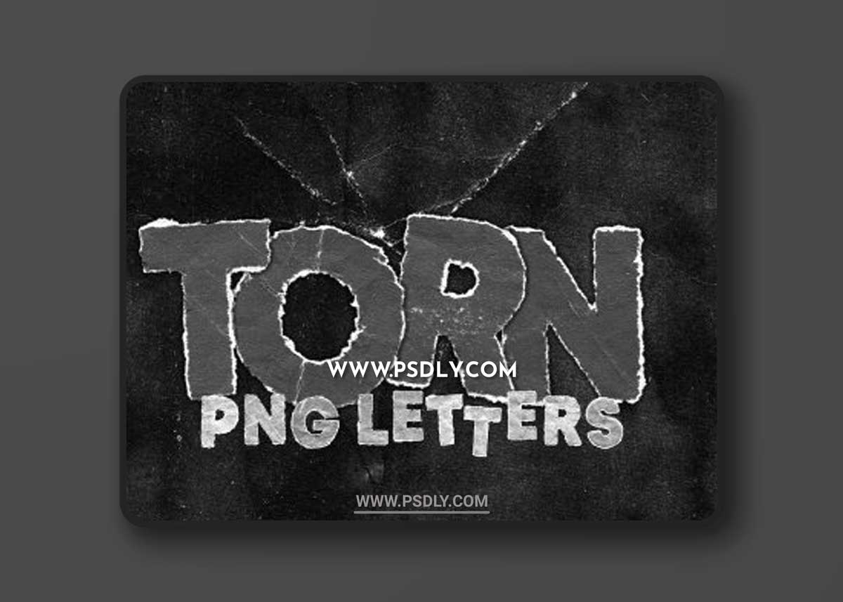 CreativeMarket - TORN PNG LETTERS PACK 6110497