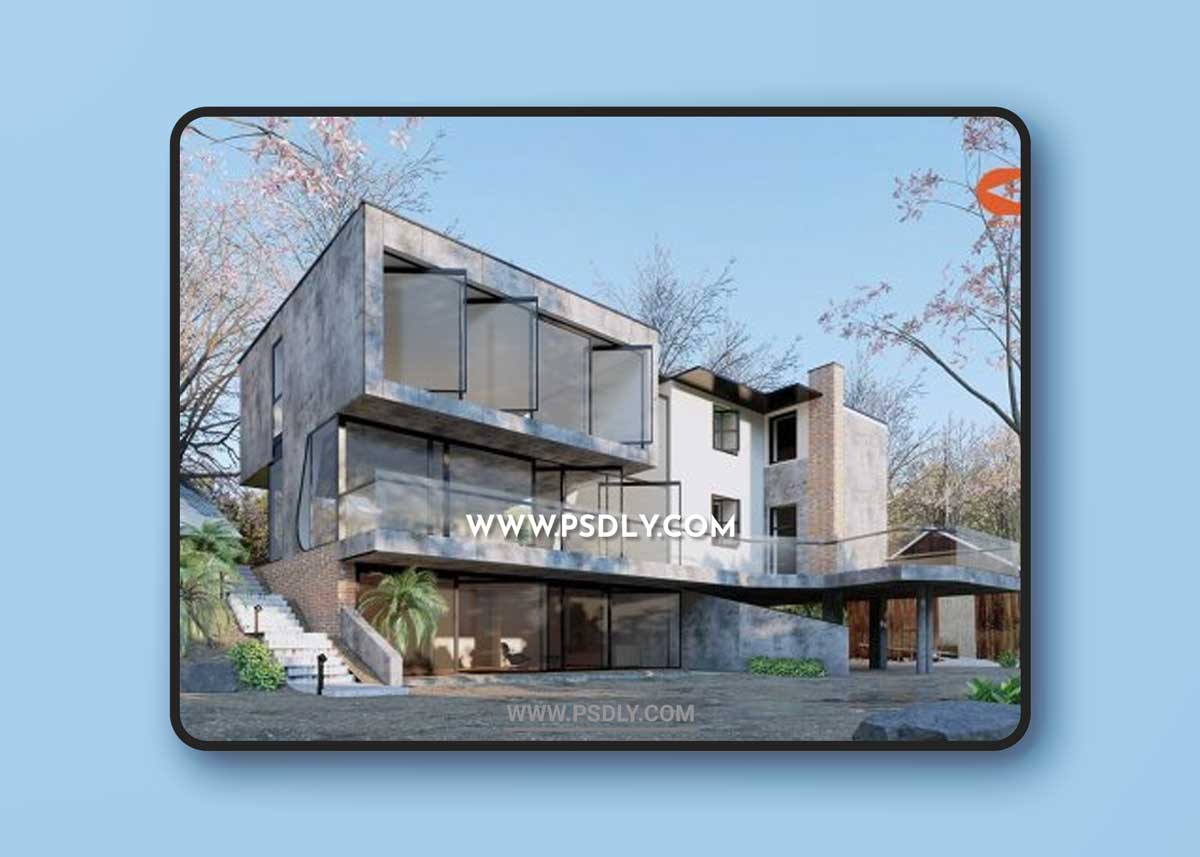 Exterior House Scene Sketchup by DoVietHung 3D Models