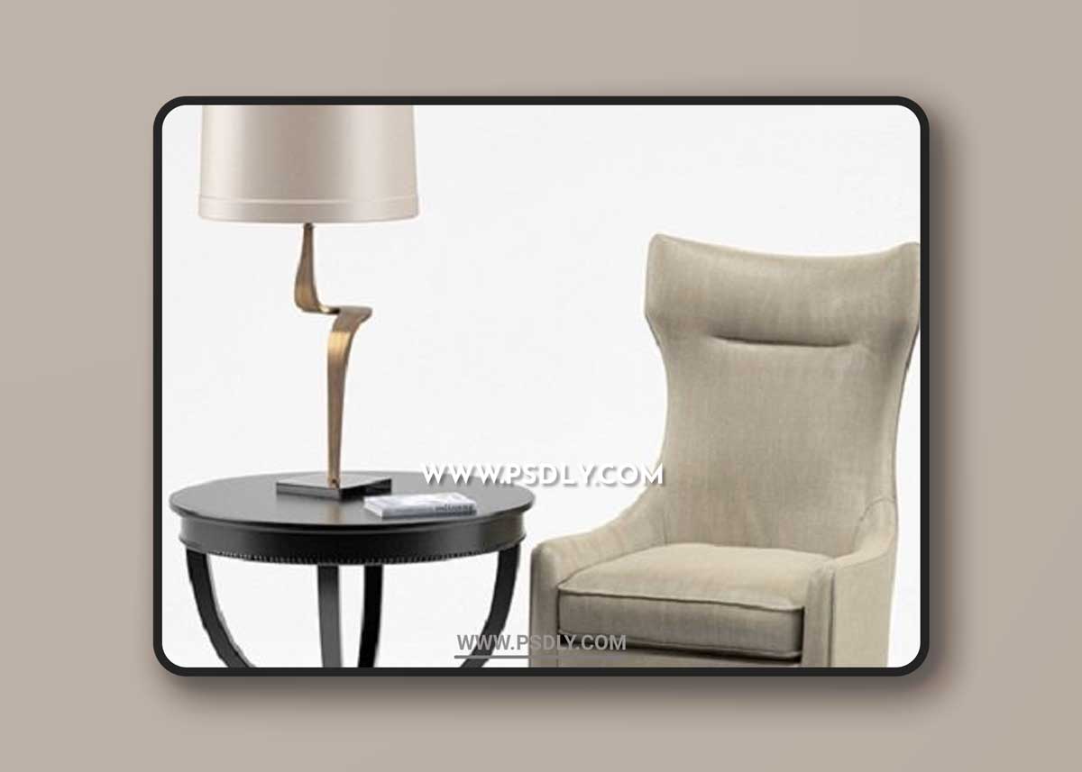 Gina Chair, Thad Lamp, Scheffield Round End Table