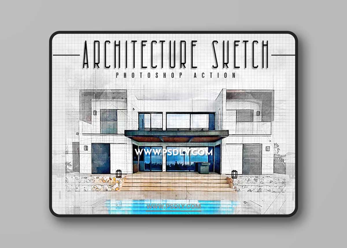 GraphicRiver - Architecture Sketch - Watercolor Photoshop Action 33402048