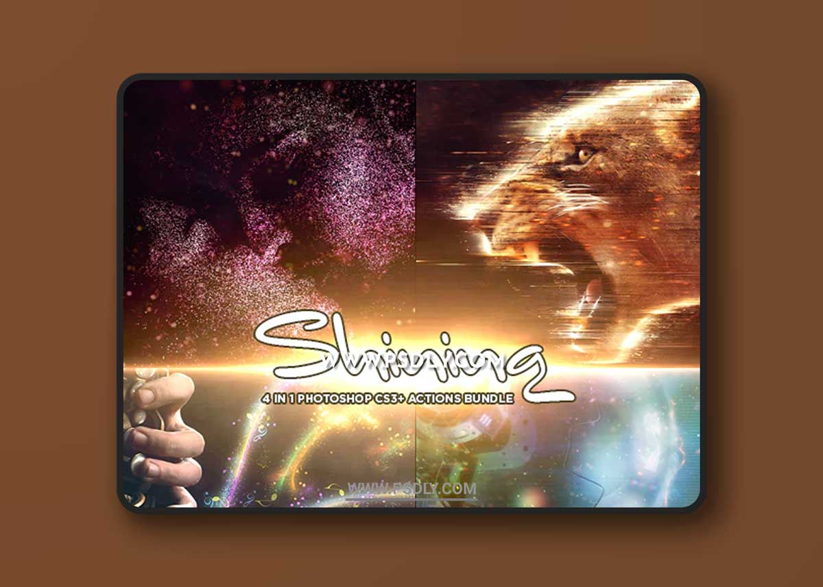 GraphicRiver - Shining 4 in 1 Bundle for Adobe Photoshop CS3+ 33801527
