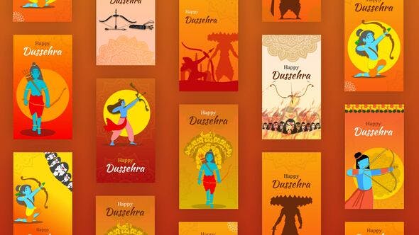 Videohive Happy Dussehra Instagram Stories 34157955