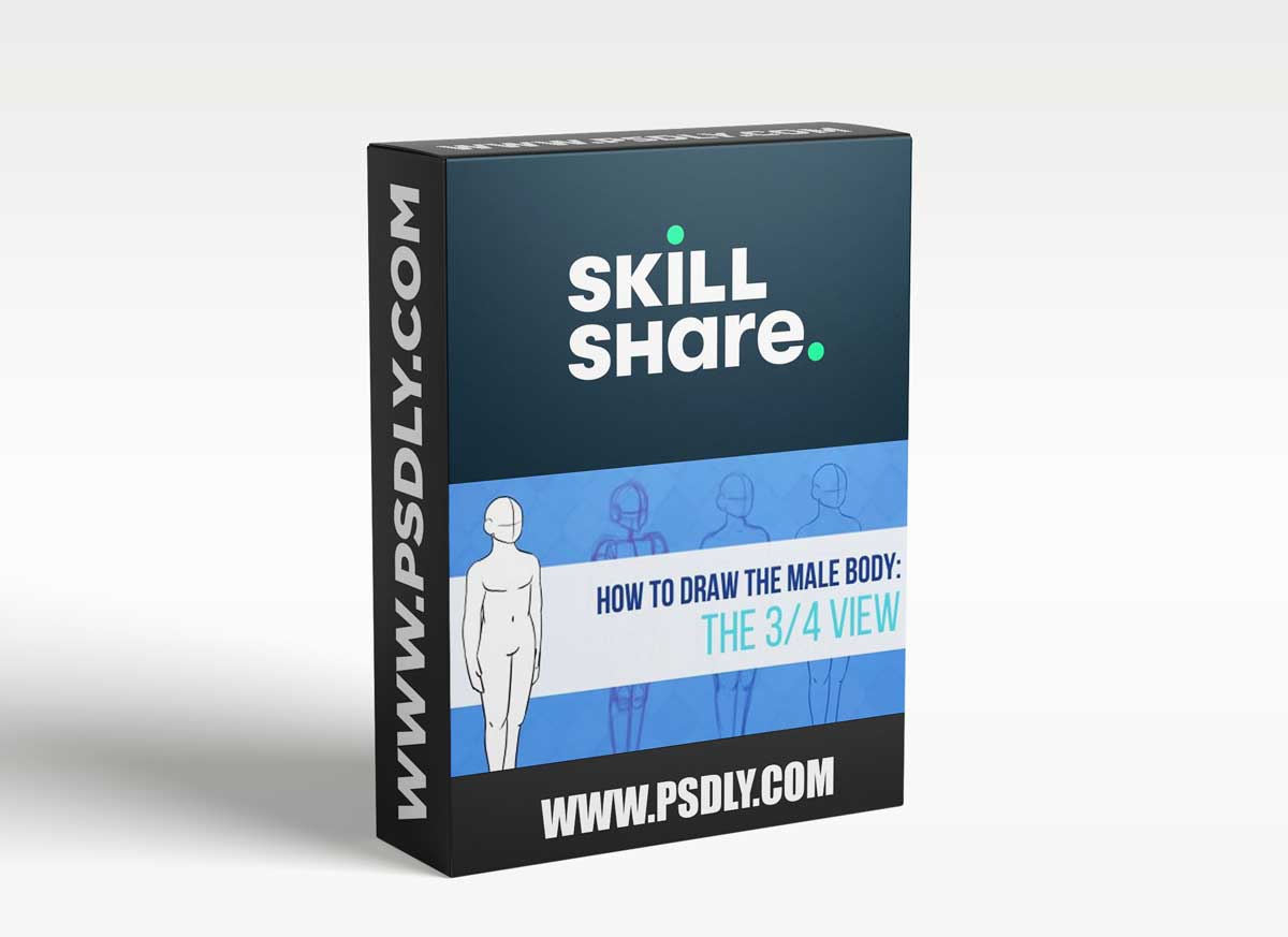 How To Draw The 3/4 View - Male Body Figure Drawing