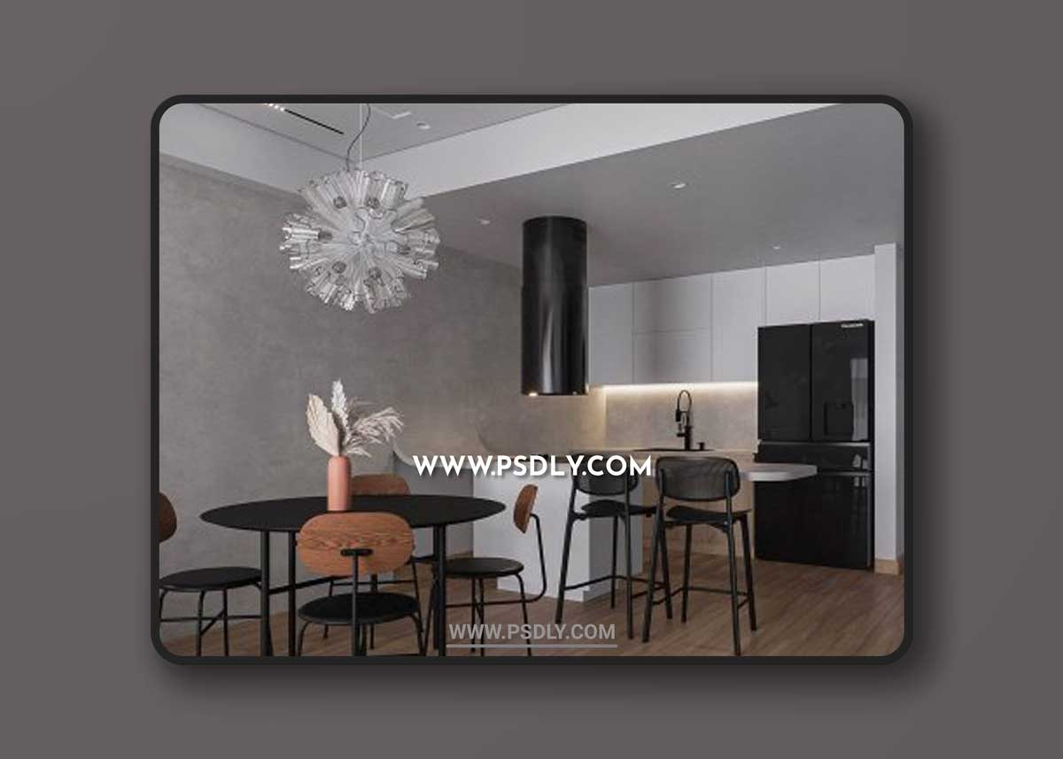 Interior Living Room- Kitchen by Huy Pham 3D Models