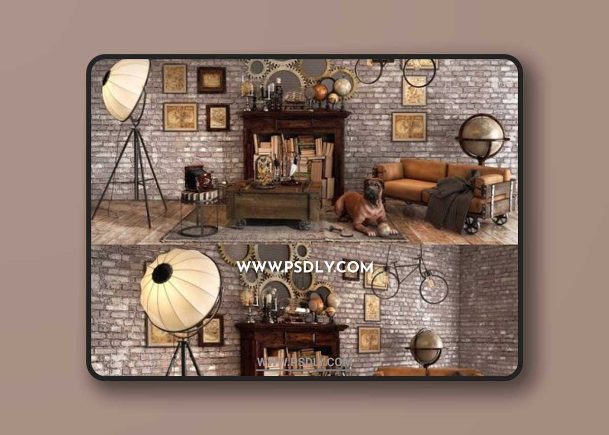 Loft decorative set 3D Models