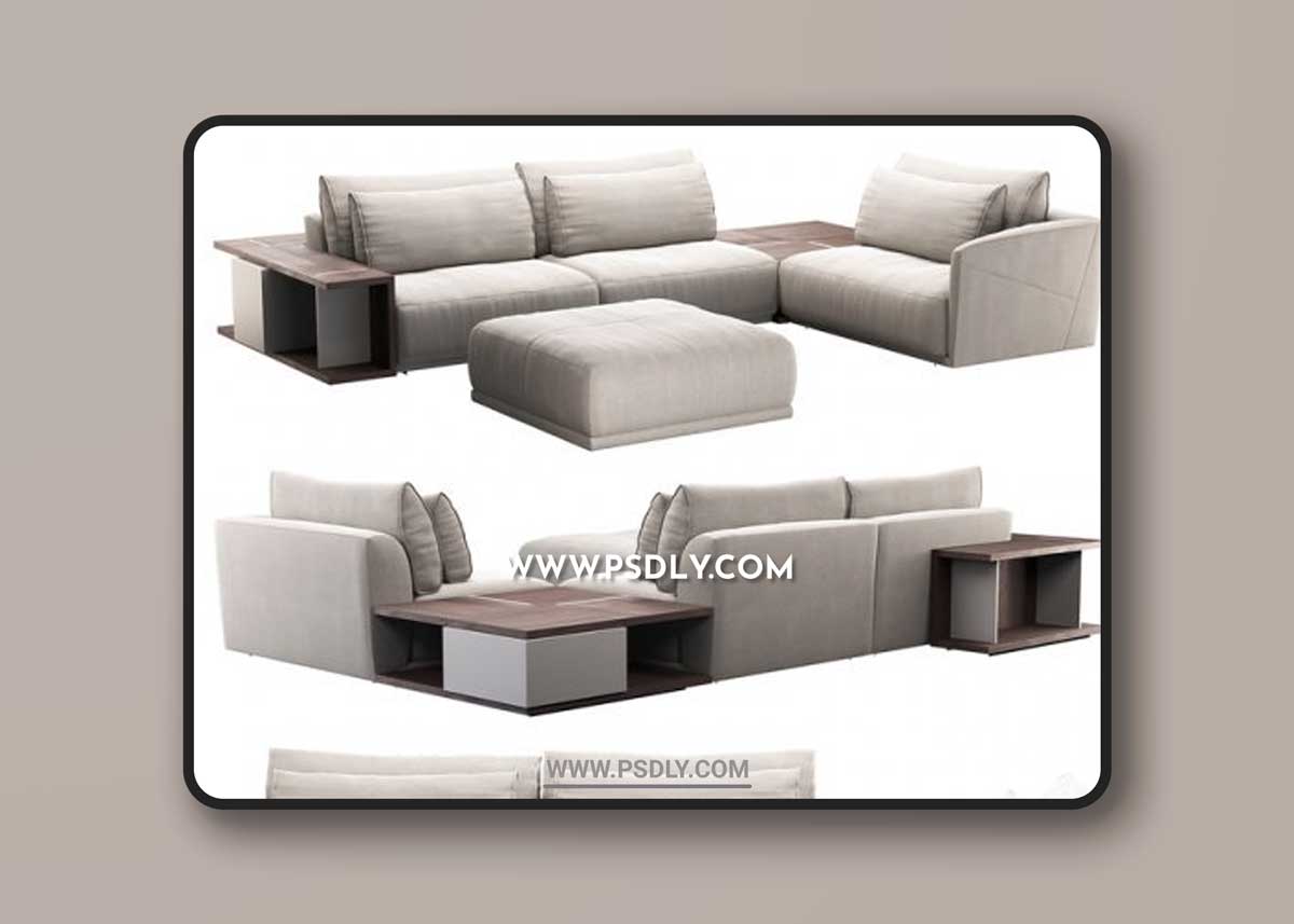 Natuzzi Long Beach Sofa 3D Models