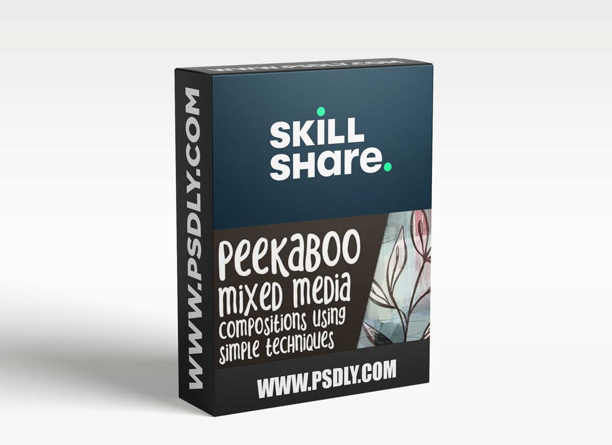 Peekaboo Mixed Media Compositions Using Simple Negative Space Painting & 30 Brushes & Paper Textures