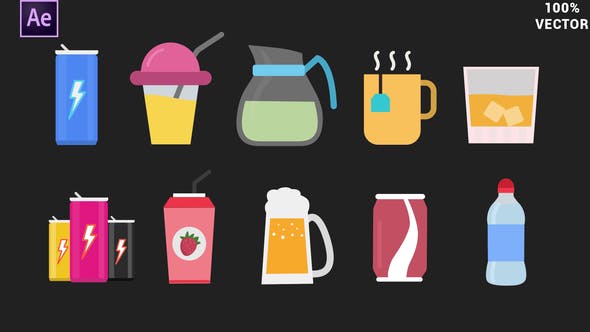 Videohive Drinks Animated Icons 34271871