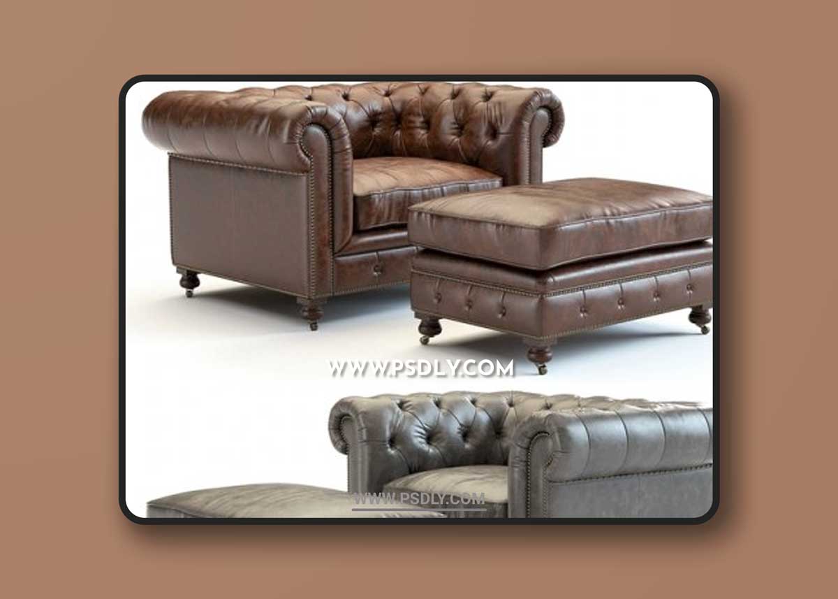 Restoration Hardware Kensington Leather Armchair 3D Models