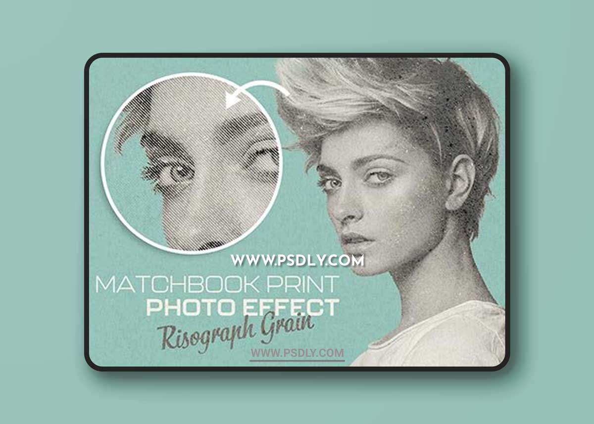 Risograph Matchbook Print Photo Effect Mockup 437475594