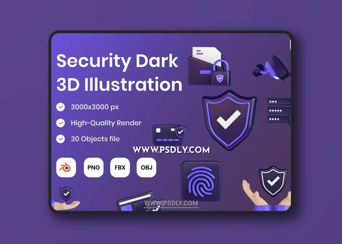 Security Dark 3D Illustration BA9PY7B