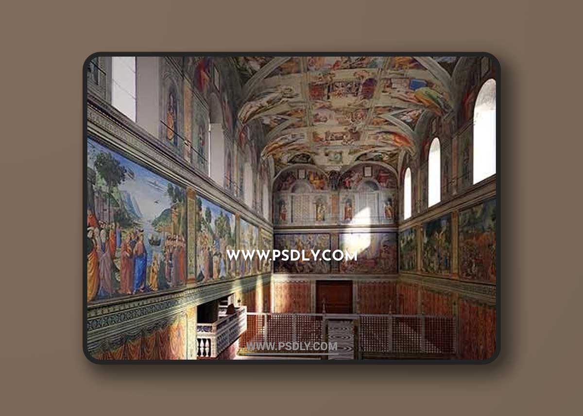 Sistine Chapel Interior Low Poly 3D Model o175003