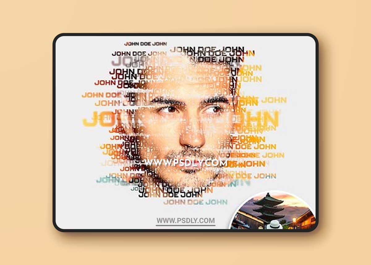 Text Masking Portrait Photo Effect Mockup 462954557