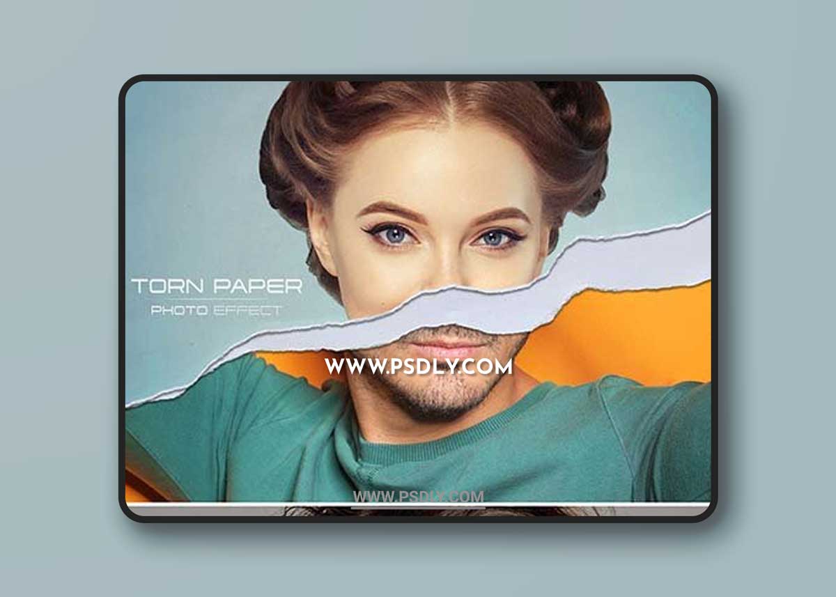 Torn Paper Sheet Photo Effect Mockup 430467022