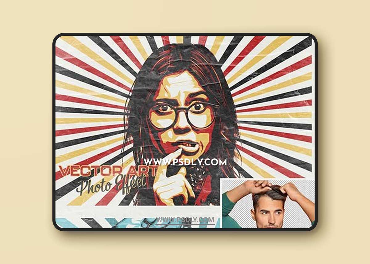 Vintage Vector Art Retro Photo Effect Mockup 462954517