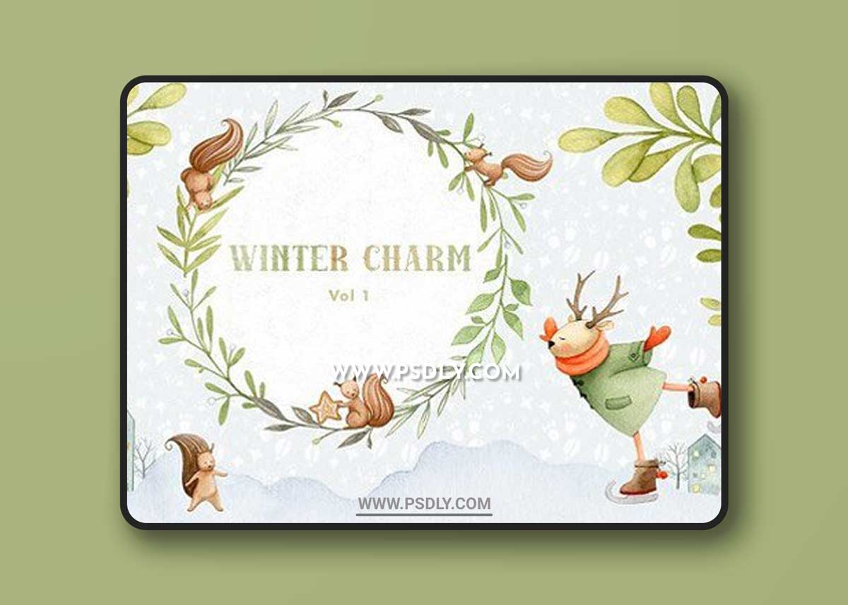 Watercolor Deer - Winter Charm Vol 1