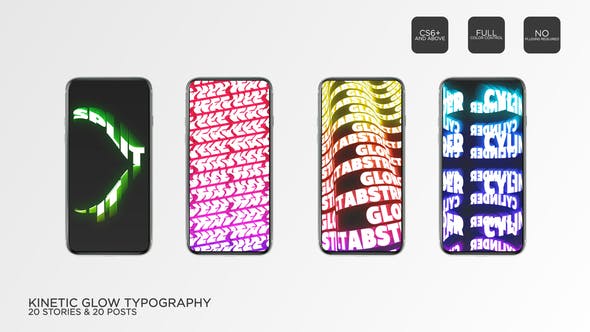 Videohive Kinetic Glow Typography Instagram 34257814