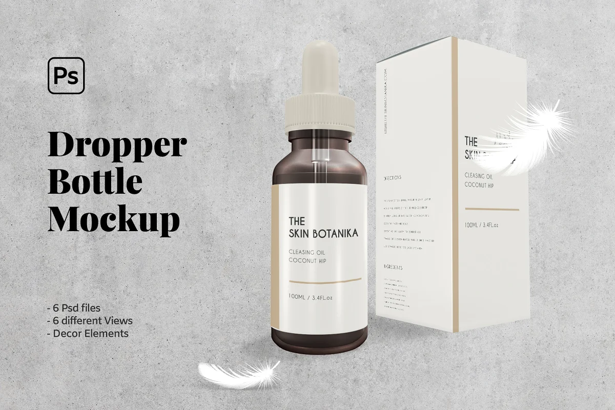 Creativemarket - Dropper Bottle Packaging Mockup 6425663