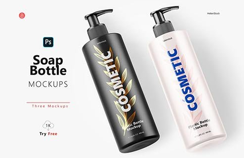 CreativeMarket - Soap Bottle Mockup - Halfside View 5444713