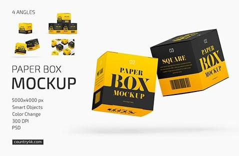 CreativeMarket - Paper Box Mockup Set 6406950