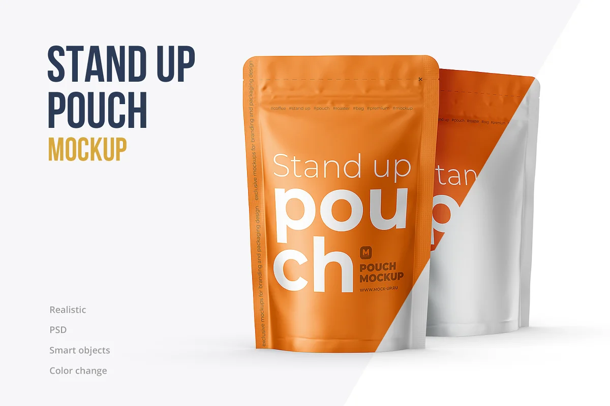 CreativeMarket - Stand Up Pouch Front and Half Side 5161150