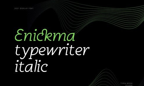 Enickma - Techno Typewriter Italic Font