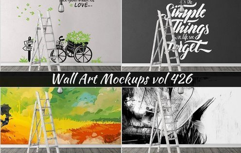 CM - Wall Mockup - Sticker Mockup Vol 426 1457920