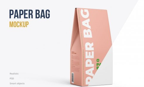 CreativeMarket - Paper Bag Mockup. Half Side view 5225199