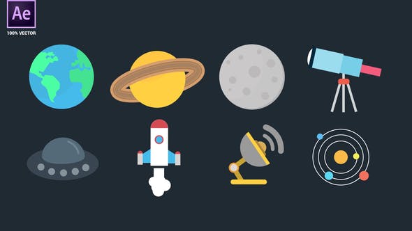 Videohive Space Icons Pack 34094908