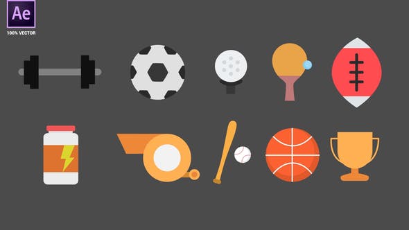 Videohive Sport Animated Icons 34095066