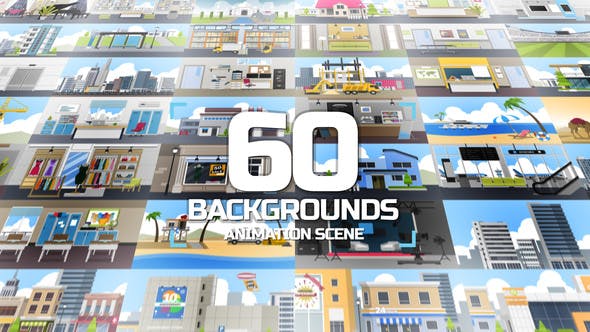 Videohive 60 Backgrounds Animation Scene 34211583